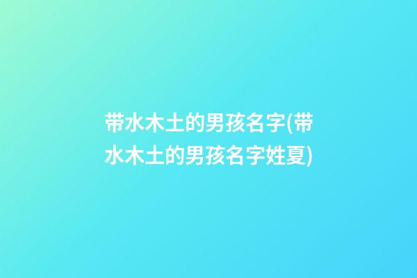 带水木土的男孩名字(带水木土的男孩名字姓夏)