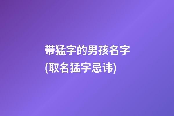 带猛字的男孩名字(取名猛字忌讳)