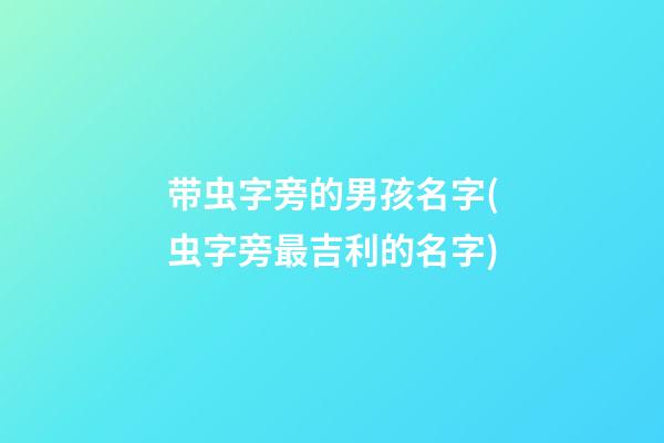 带虫字旁的男孩名字(虫字旁最吉利的名字)