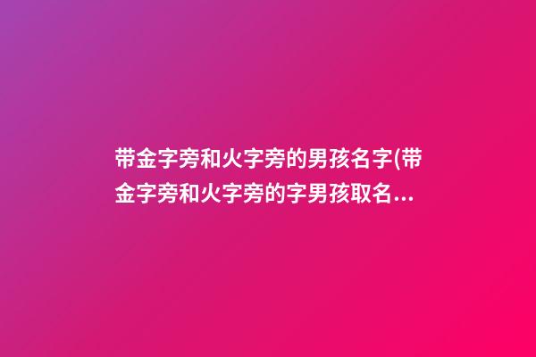 带金字旁和火字旁的男孩名字(带金字旁和火字旁的字男孩取名)