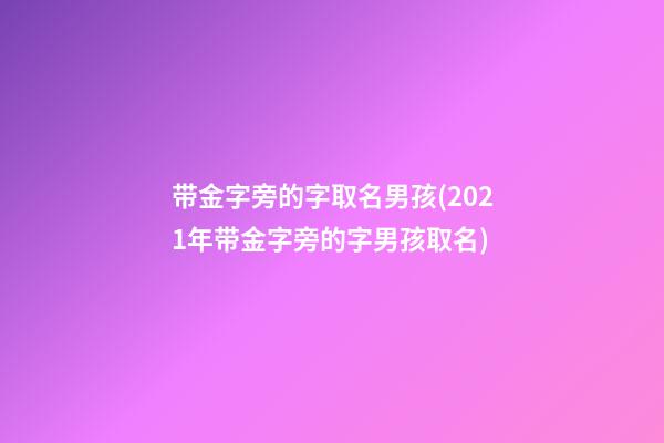 带金字旁的字取名男孩(2021年带金字旁的字男孩取名)