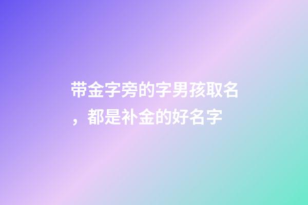 带金字旁的字男孩取名，都是补金的好名字