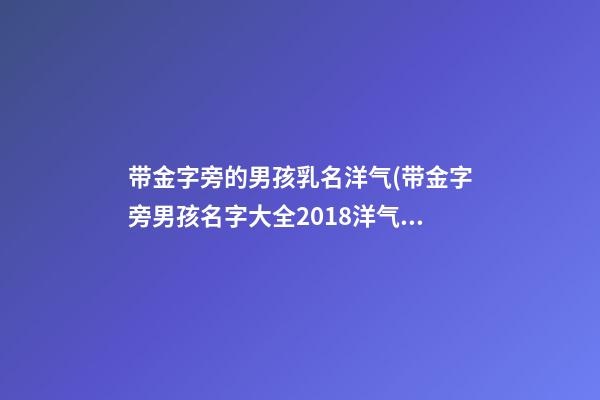 带金字旁的男孩乳名洋气(带金字旁男孩名字大全2018洋气)
