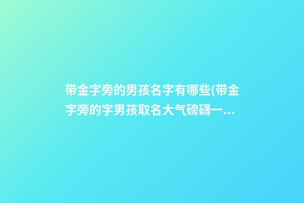 带金字旁的男孩名字有哪些(带金字旁的字男孩取名大气磅礴一些)