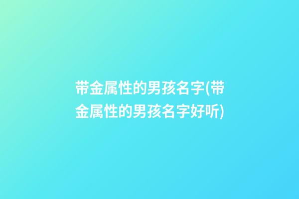 带金属性的男孩名字(带金属性的男孩名字好听)