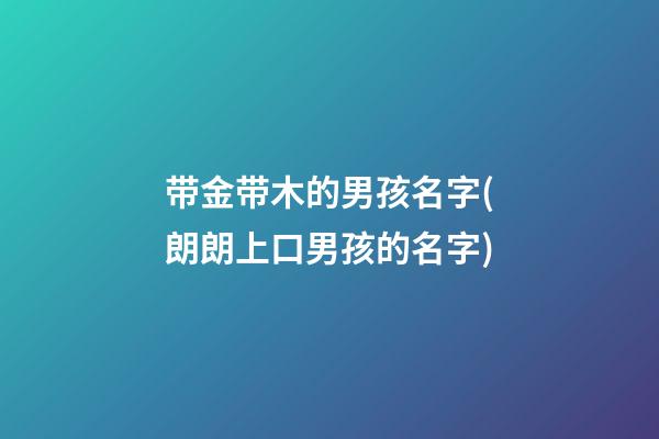 带金带木的男孩名字(朗朗上口男孩的名字)