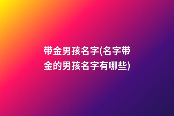 带金男孩名字(名字带金的男孩名字有哪些)