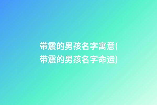 带震的男孩名字寓意(带震的男孩名字命运)