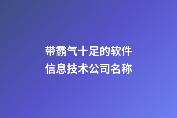 带霸气十足的软件信息技术公司名称-第1张-公司起名-玄机派