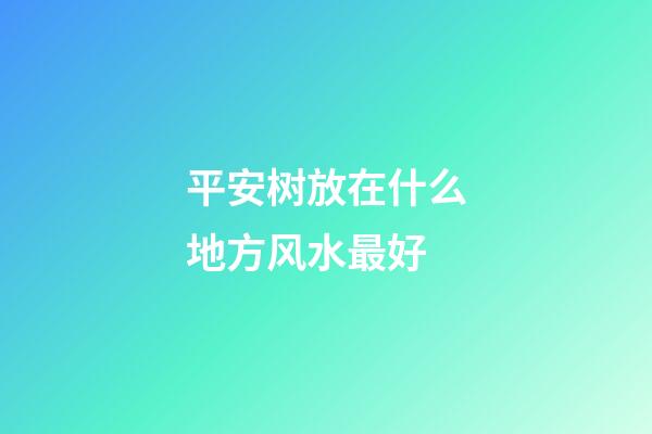 平安树放在什么地方风水最好