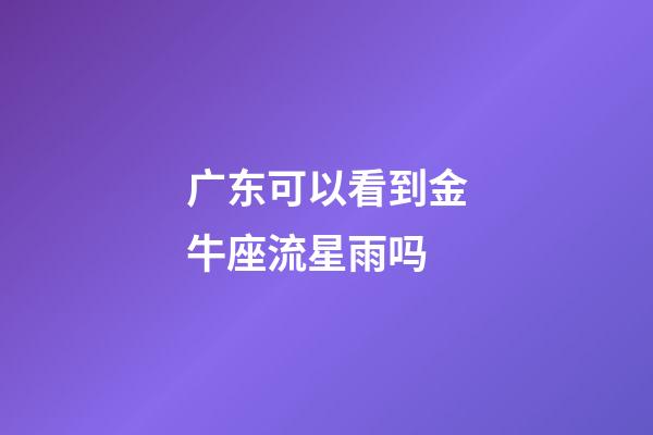 广东可以看到金牛座流星雨吗-第1张-星座运势-玄机派