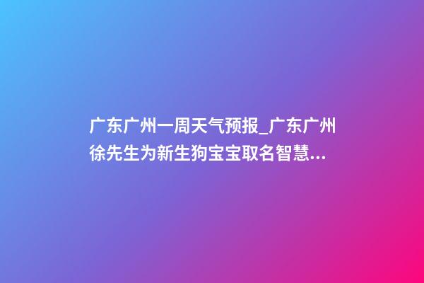 广东广州一周天气预报_广东广州徐先生为新生狗宝宝取名智慧型套餐-第1张-公司起名-玄机派