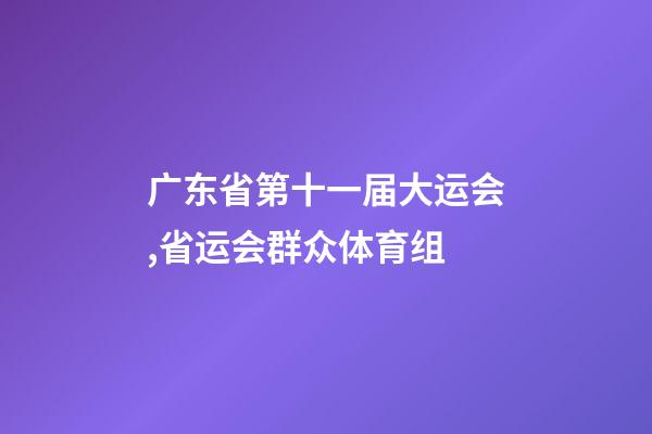 广东省第十一届大运会,省运会群众体育组-第1张-观点-玄机派