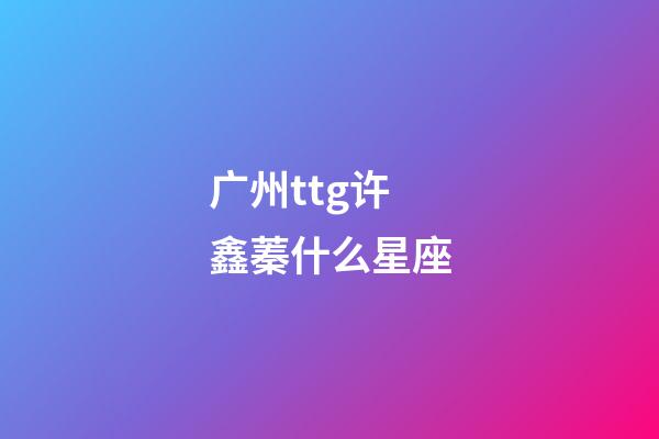 广州ttg许鑫蓁什么星座