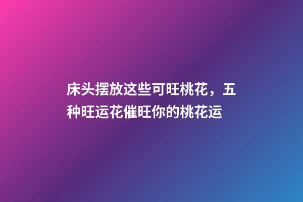 床头摆放这些可旺桃花，五种旺运花催旺你的桃花运