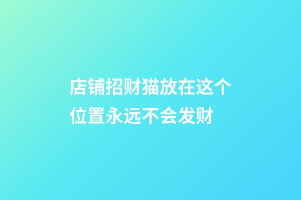 店铺招财猫放在这个位置永远不会发财