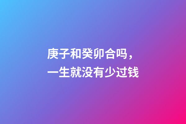 庚子和癸卯合吗，一生就没有少过钱-第1张-观点-玄机派