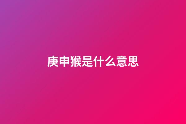 庚申猴是什么意思