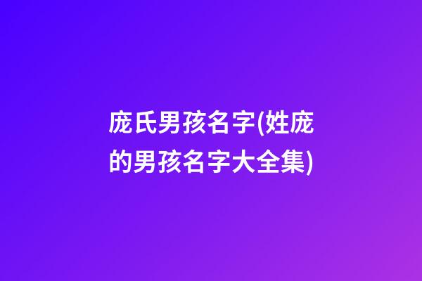 庞氏男孩名字(姓庞的男孩名字大全集)