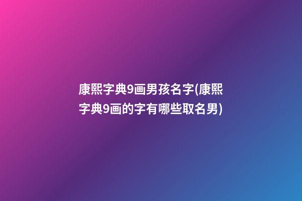 康熙字典9画男孩名字(康熙字典9画的字有哪些取名男)