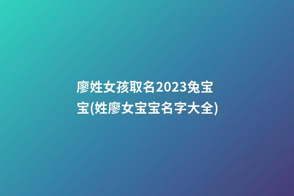 廖姓女孩取名2023兔宝宝(姓廖女宝宝名字大全)