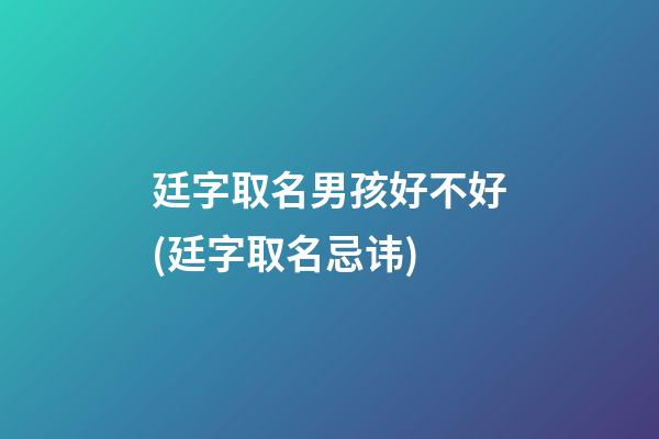 廷字取名男孩好不好(廷字取名忌讳)