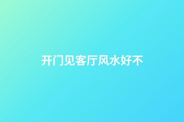 开门见客厅风水好不