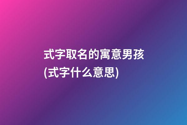 式字取名的寓意男孩(式字什么意思)