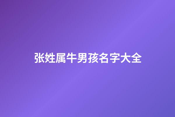 张姓属牛男孩名字大全