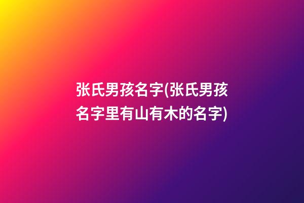 张氏男孩名字(张氏男孩名字里有山有木的名字)