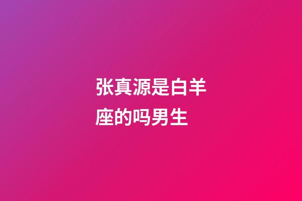 张真源是白羊座的吗男生-第1张-星座运势-玄机派