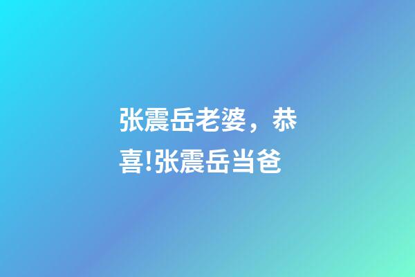 张震岳老婆，恭喜!张震岳当爸-第1张-观点-玄机派