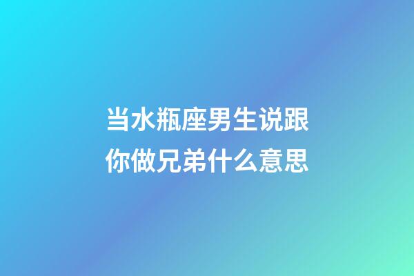 当水瓶座男生说跟你做兄弟什么意思-第1张-星座运势-玄机派