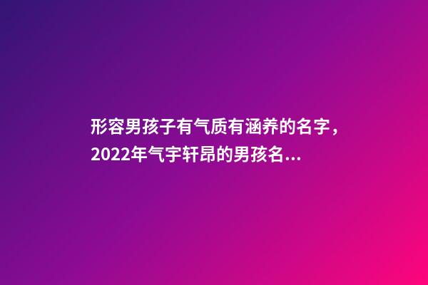 形容男孩子有气质有涵养的名字，2022年气宇轩昂的男孩名字-第1张-观点-玄机派
