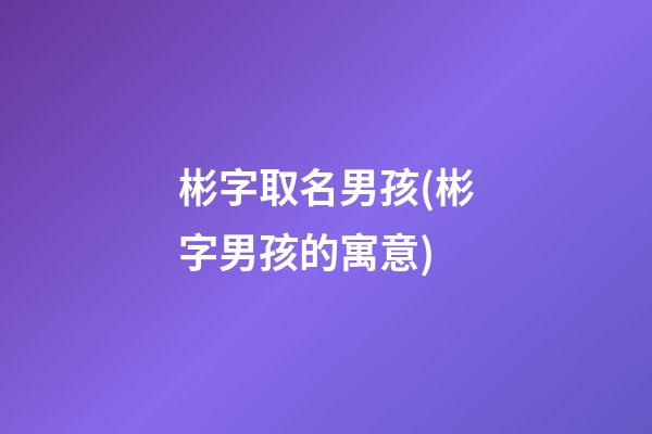 彬字取名男孩(彬字男孩的寓意)