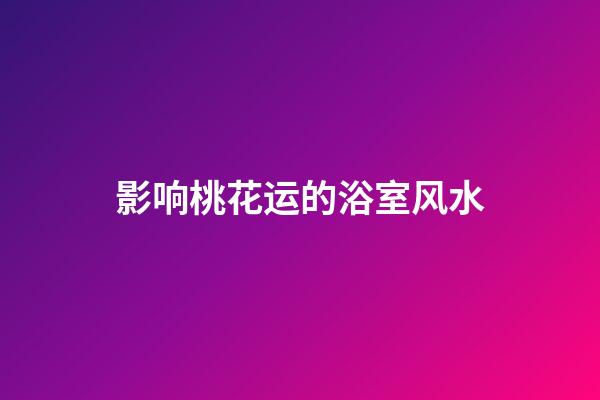 影响桃花运的浴室风水