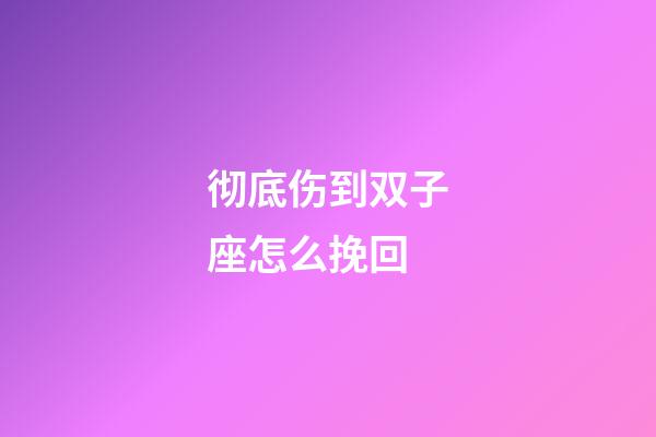 彻底伤到双子座怎么挽回-第1张-星座运势-玄机派