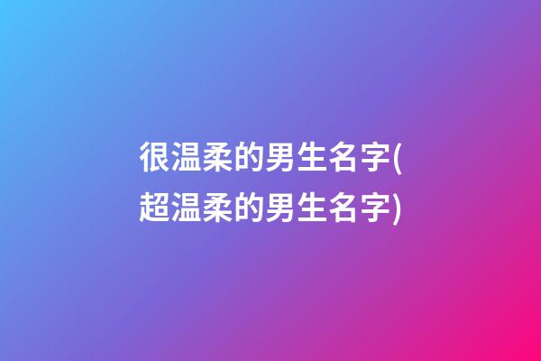 很温柔的男生名字(超温柔的男生名字)