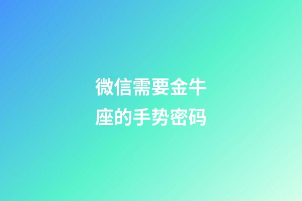 微信需要金牛座的手势密码