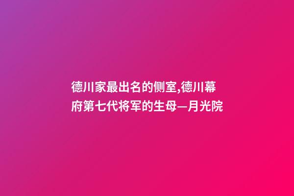 德川家最出名的侧室,德川幕府第七代将军的生母—月光院-第1张-观点-玄机派