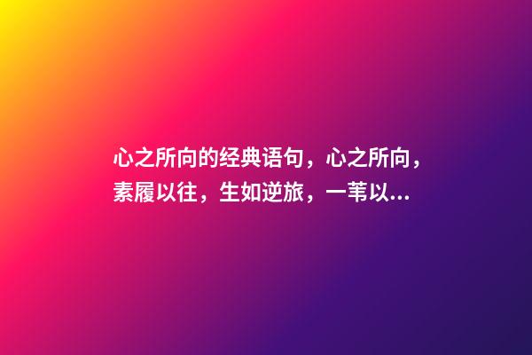 心之所向的经典语句，心之所向，素履以往，生如逆旅，一苇以航-第1张-观点-玄机派