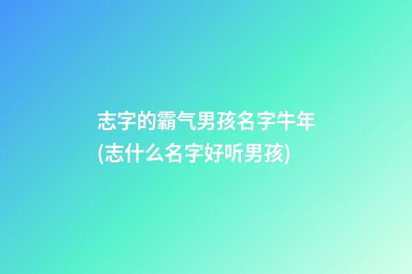 志字的霸气男孩名字牛年(志什么名字好听男孩)