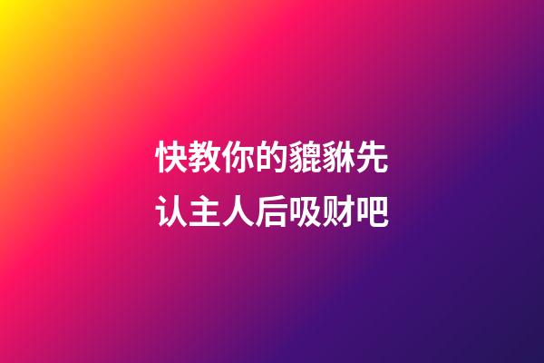 快教你的貔貅先认主人后吸财吧