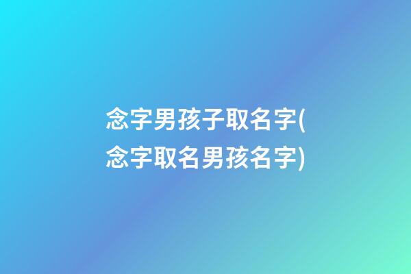 念字男孩子取名字(念字取名男孩名字)