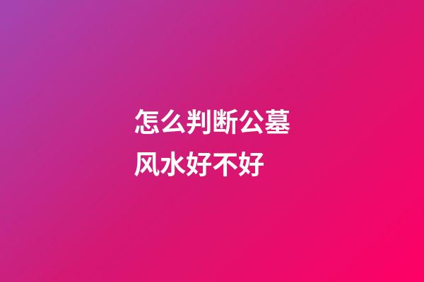 怎么判断公墓风水好不好