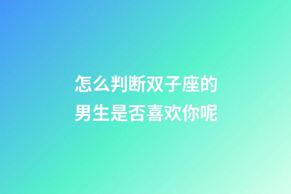 怎么判断双子座的男生是否喜欢你呢-第1张-星座运势-玄机派