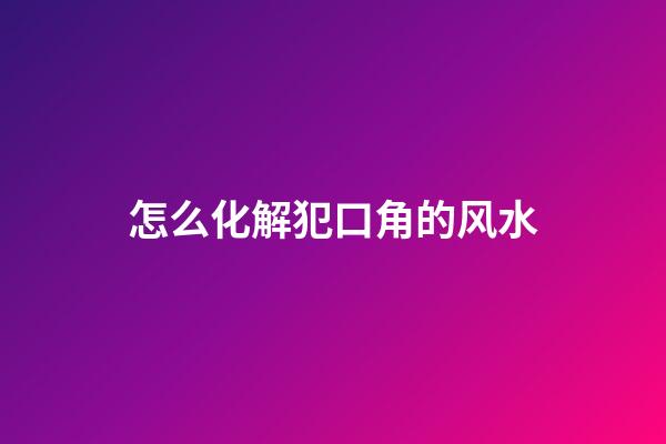 怎么化解犯口角的风水