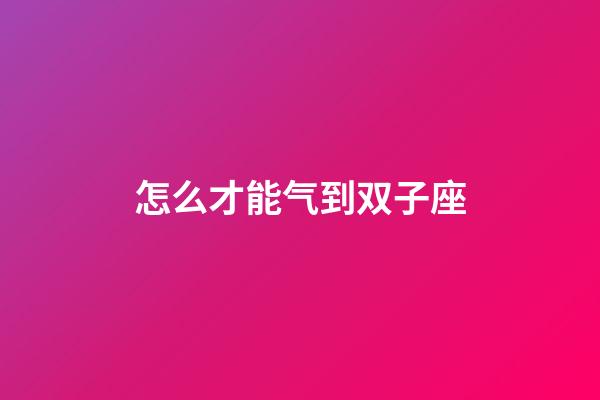 怎么才能气到双子座-第1张-星座运势-玄机派