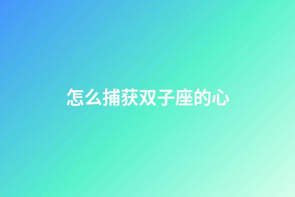 怎么捕获双子座的心-第1张-星座运势-玄机派