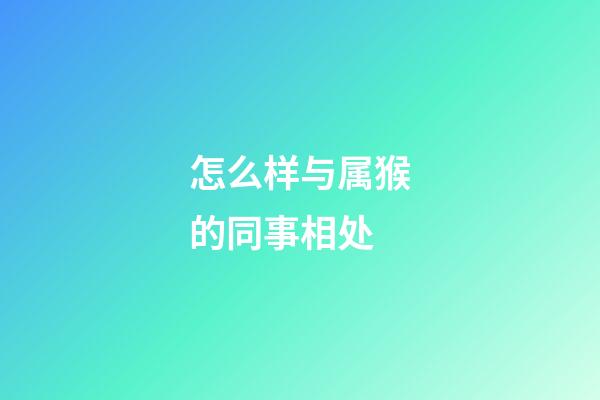 怎么样与属猴的同事相处